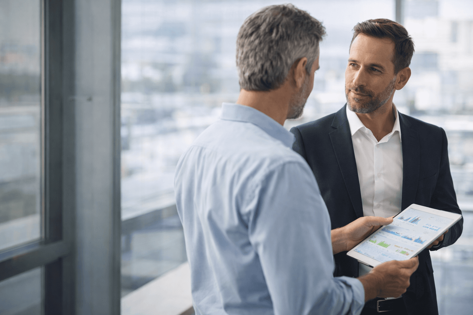 Reunião comercial com análise de desempenho energético